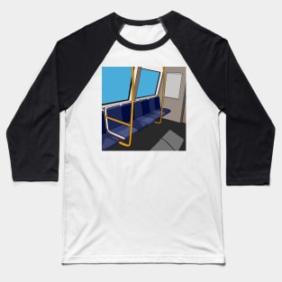 Transperth B-Series Train Interior Cartoon Baseball T-Shirt